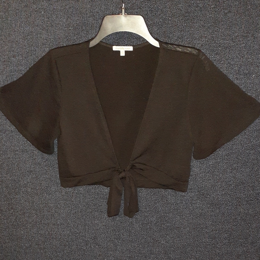 Charlotte Russe Black Opaque Shrug/Camisole